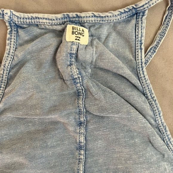 Billabong To the Point Washed Blue Tank Top Halter Neck Flowy Top - Picture 5 of 8